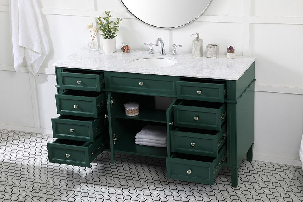 Elegant 60" Single Bathroom Vanity Set - Green (VF12560GN)