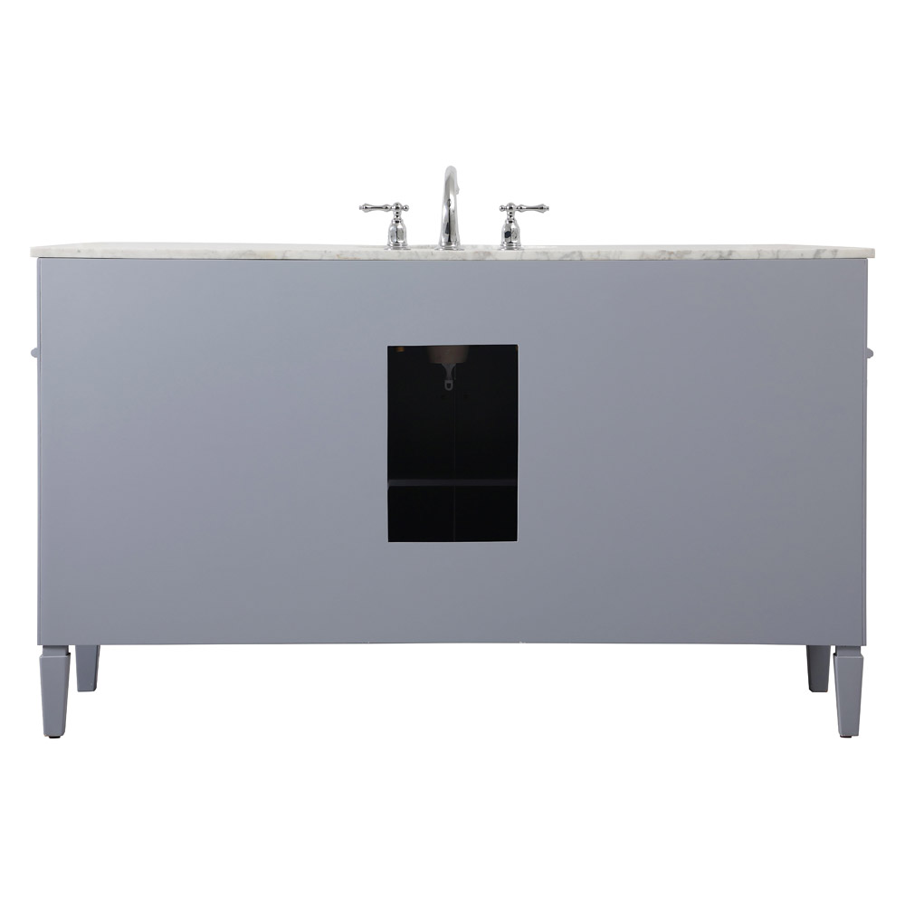 Elegant 60" Single Bathroom Vanity Set - Gray (VF12560GR)