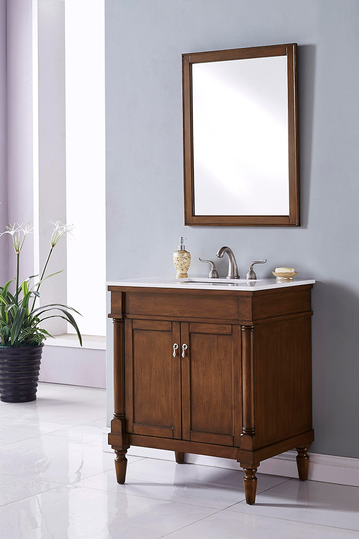 Elegant Bathroom Vanity - White, L 30" (VF13030WT)
