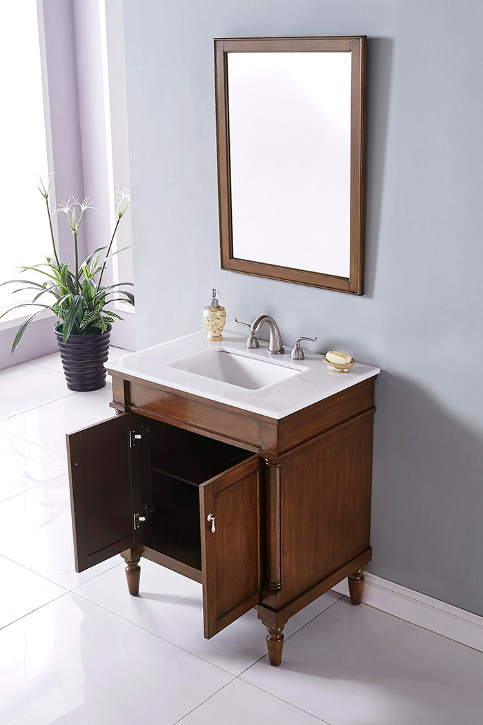 Elegant Bathroom Vanity - White, L 30" (VF13030WT)
