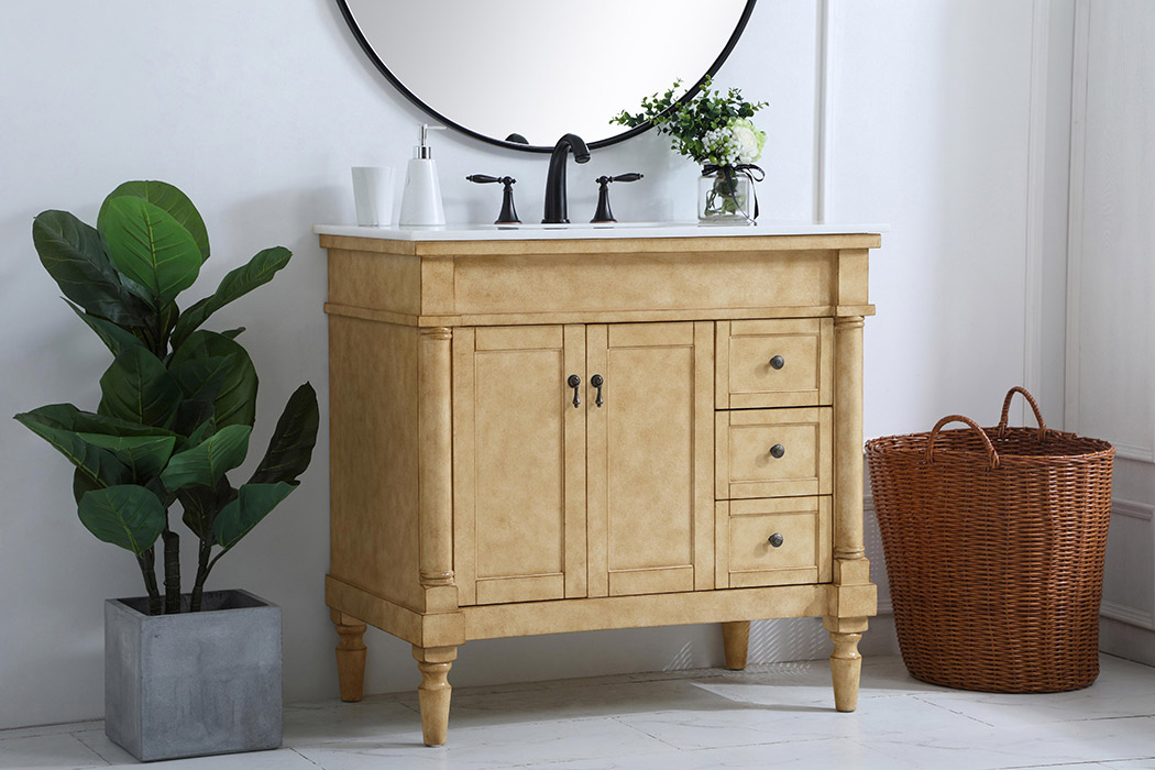 Elegant Bathroom Vanity - Antique Beige (VF13036AB)