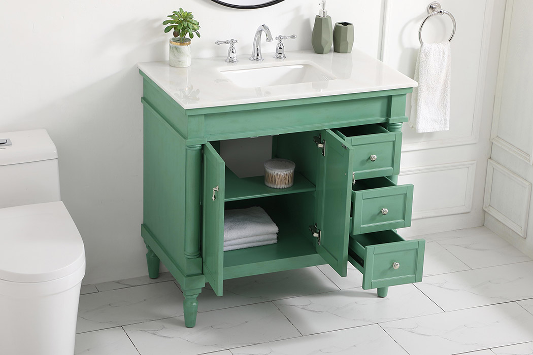 Elegant Bathroom Vanity - Vintage Mint (VF13036VM)
