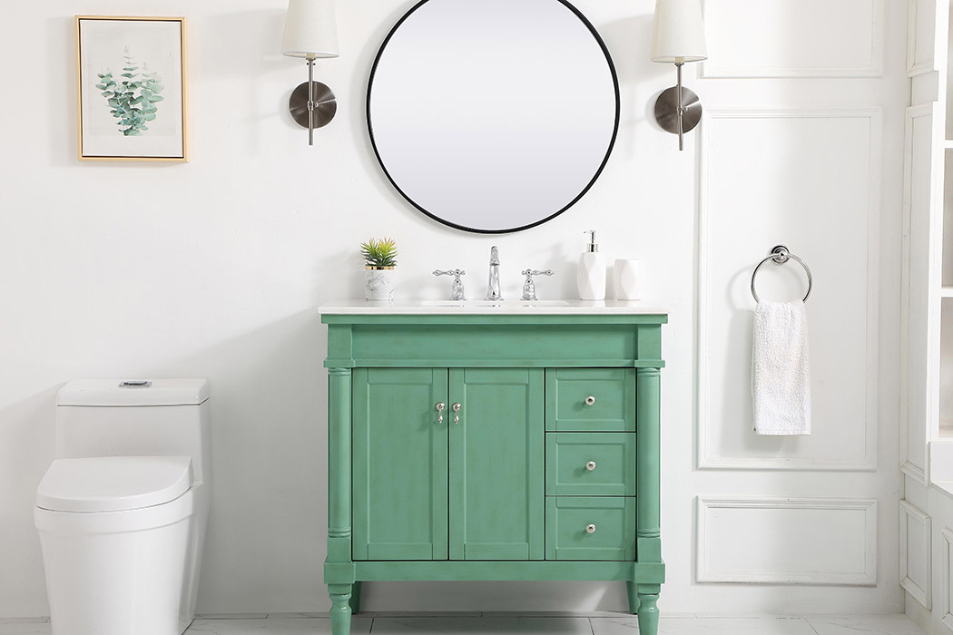 Elegant Bathroom Vanity - Vintage Mint (VF13036VM)