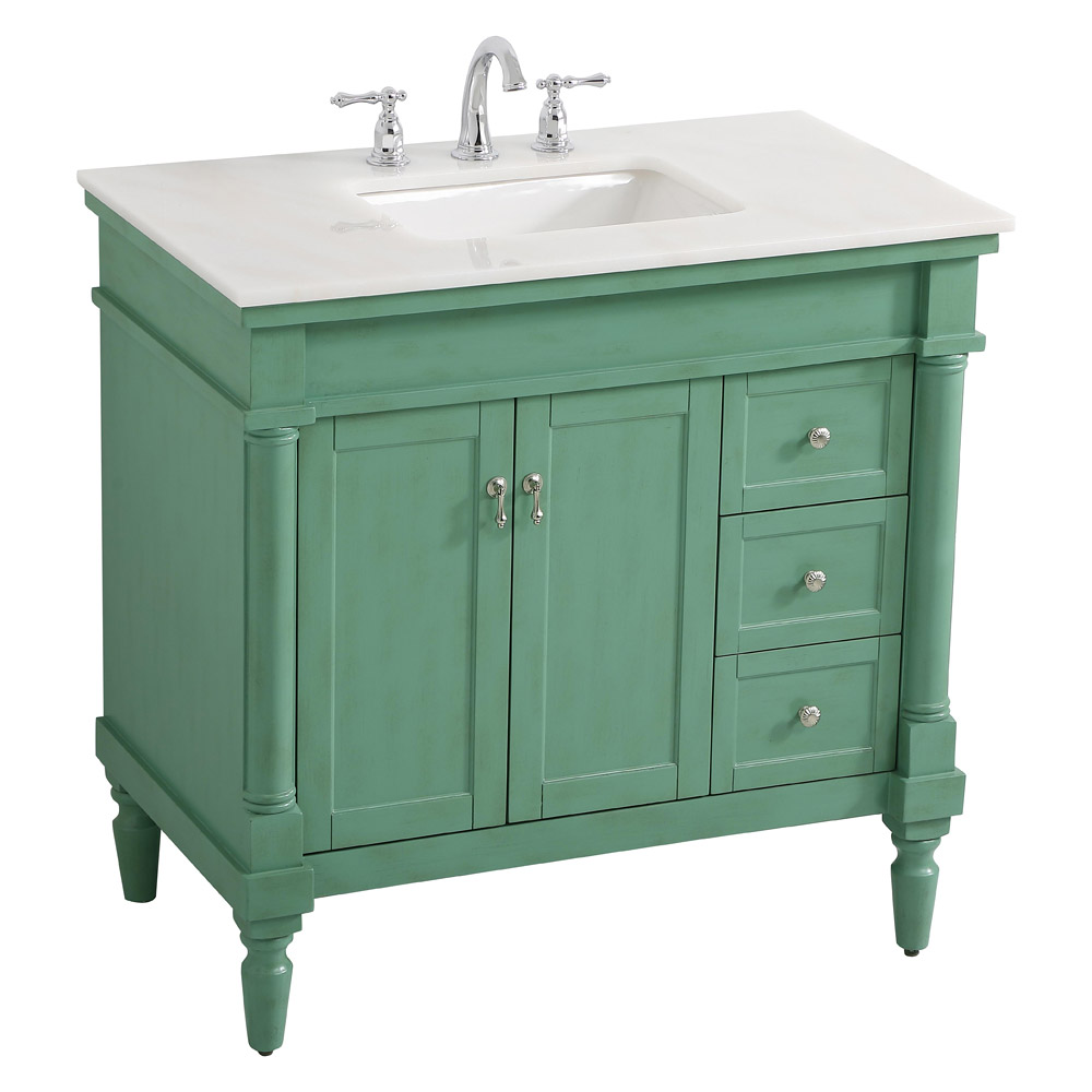 Elegant Bathroom Vanity - Vintage Mint (VF13036VM)