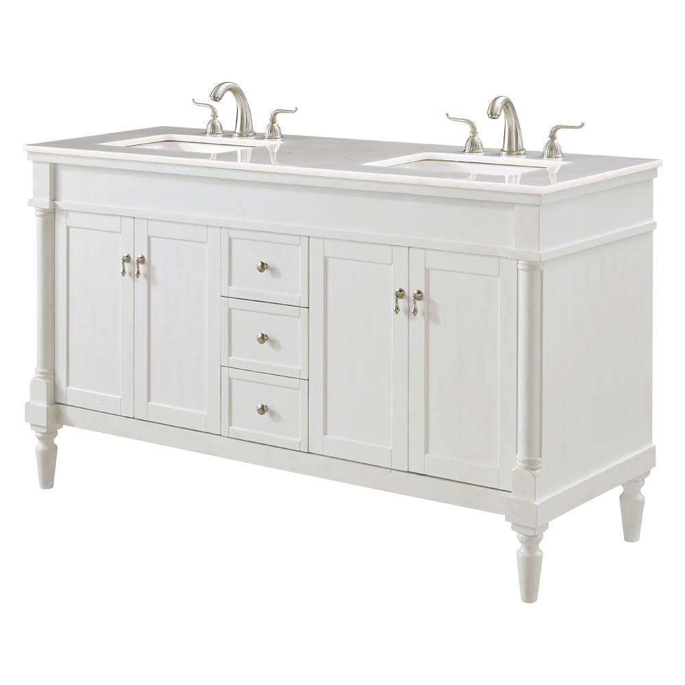 Elegant Bathroom Vanity - Antique White (VF13060DAW)