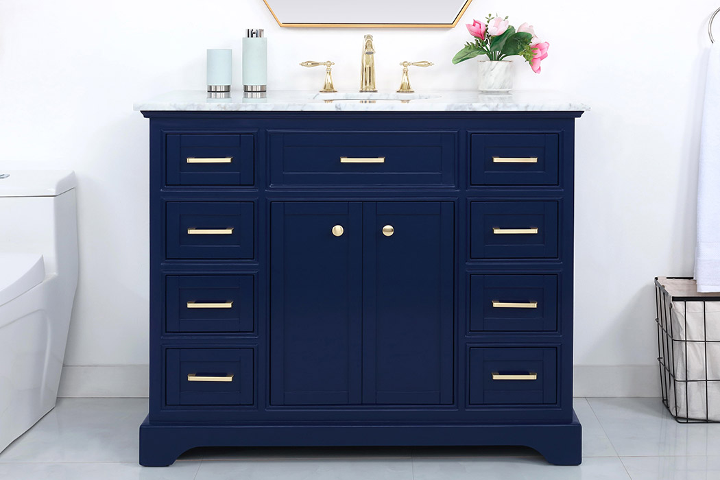Elegant Bathroom Vanity - Blue, L 42" (VF15042BL)
