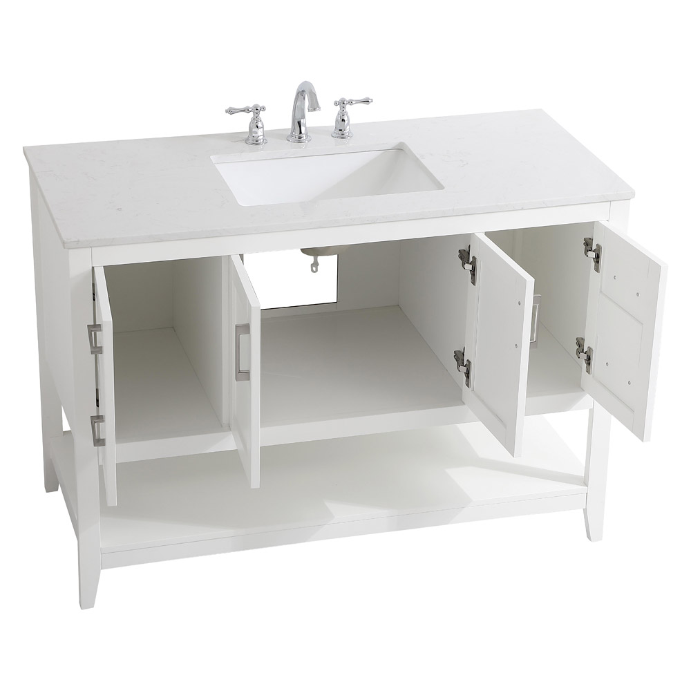 Elegant Bathroom Vanity - White (VF16048WH)