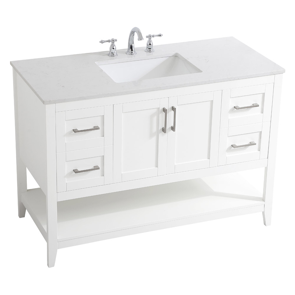 Elegant Bathroom Vanity - White (VF16048WH)