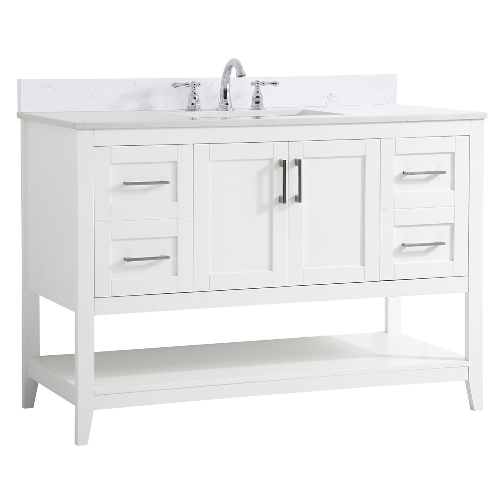 Elegant Bathroom Vanity - White (VF16048WH-BS)