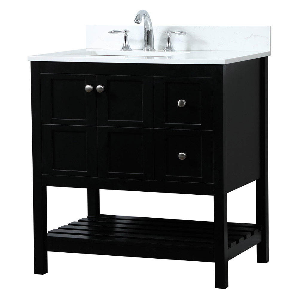 Elegant Bathroom Vanity - Black (VF16432BK-BS)