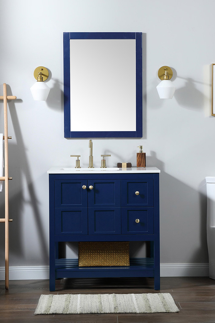 Elegant Bathroom Vanity - Blue (VF16432BL)