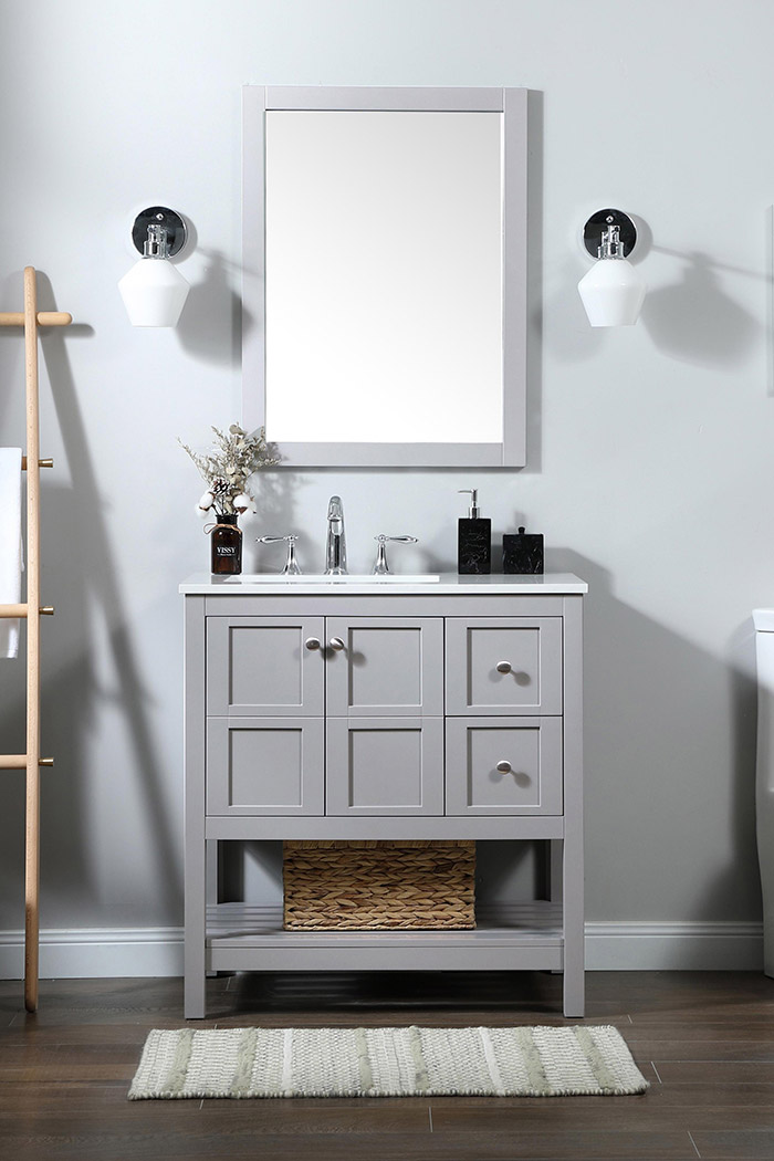 Elegant Bathroom Vanity - Gray (VF16432GR)