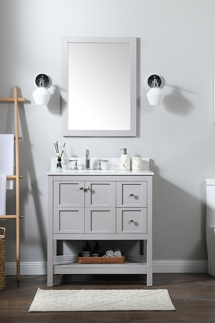 Elegant Bathroom Vanity - Gray (VF16432GR-BS)