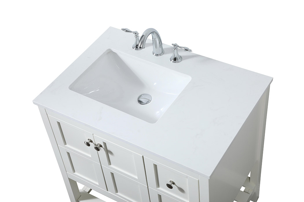 Elegant Bathroom Vanity - White (VF16432WH)