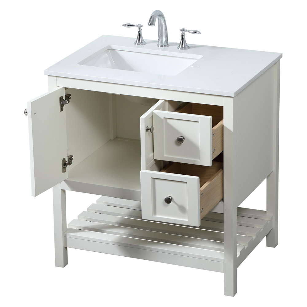 Elegant Bathroom Vanity - White (VF16432WH)