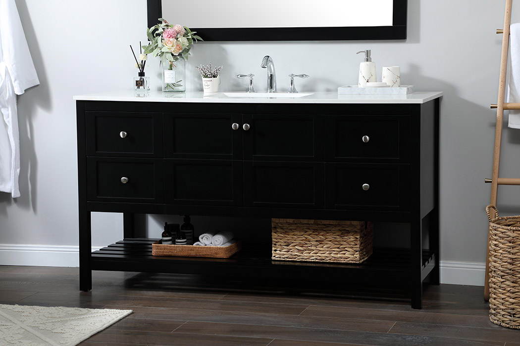 Elegant Bathroom Vanity - Black (VF16460BK)