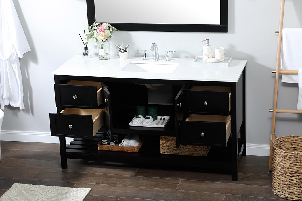Elegant Bathroom Vanity - Black (VF16460BK)
