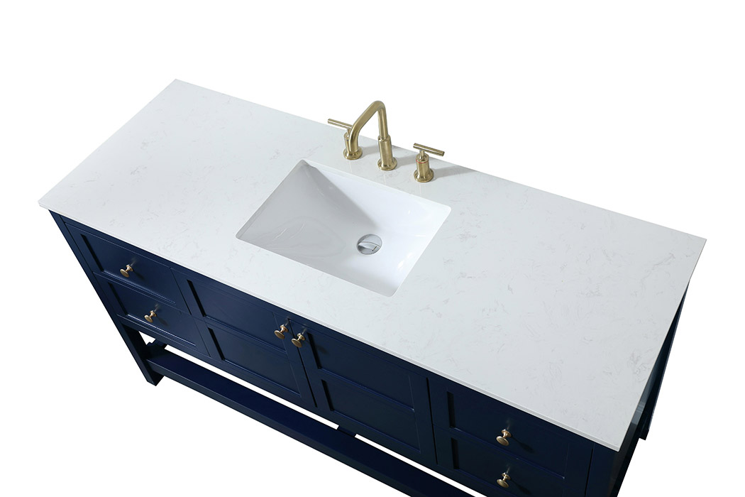 Elegant Bathroom Vanity - Blue (VF16460BL)