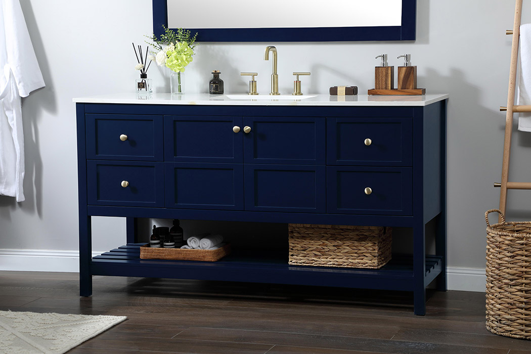 Elegant Bathroom Vanity - Blue (VF16460BL)