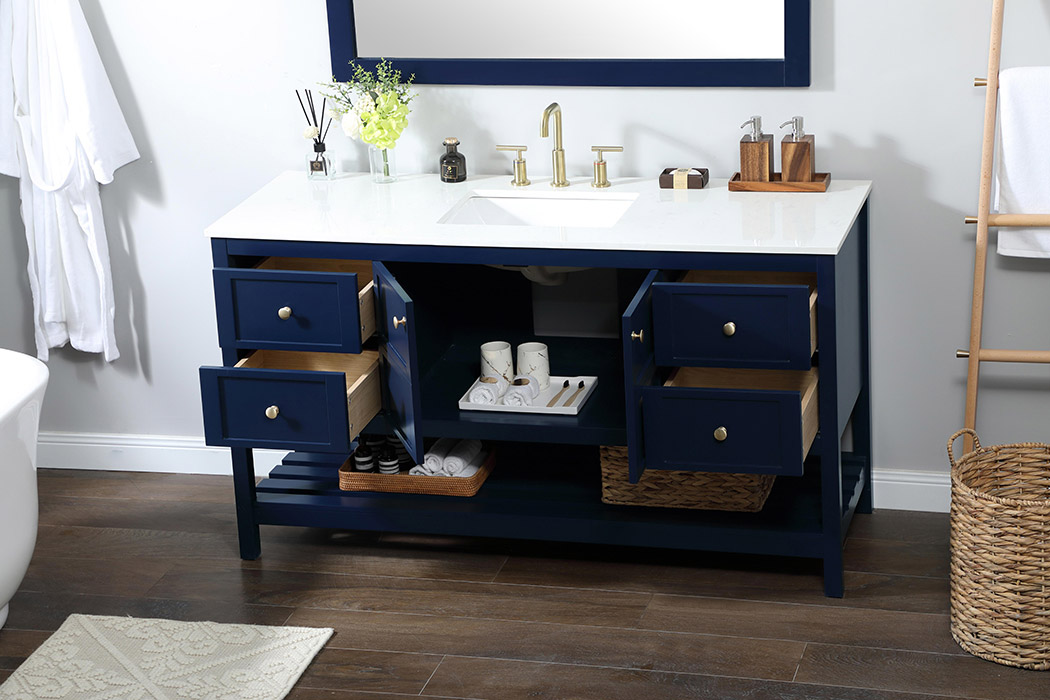 Elegant Bathroom Vanity - Blue (VF16460BL)