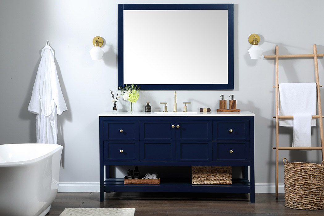 Elegant Bathroom Vanity - Blue (VF16460BL)