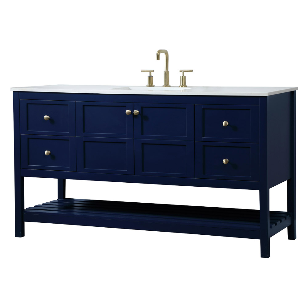Elegant Bathroom Vanity - Blue (VF16460BL)