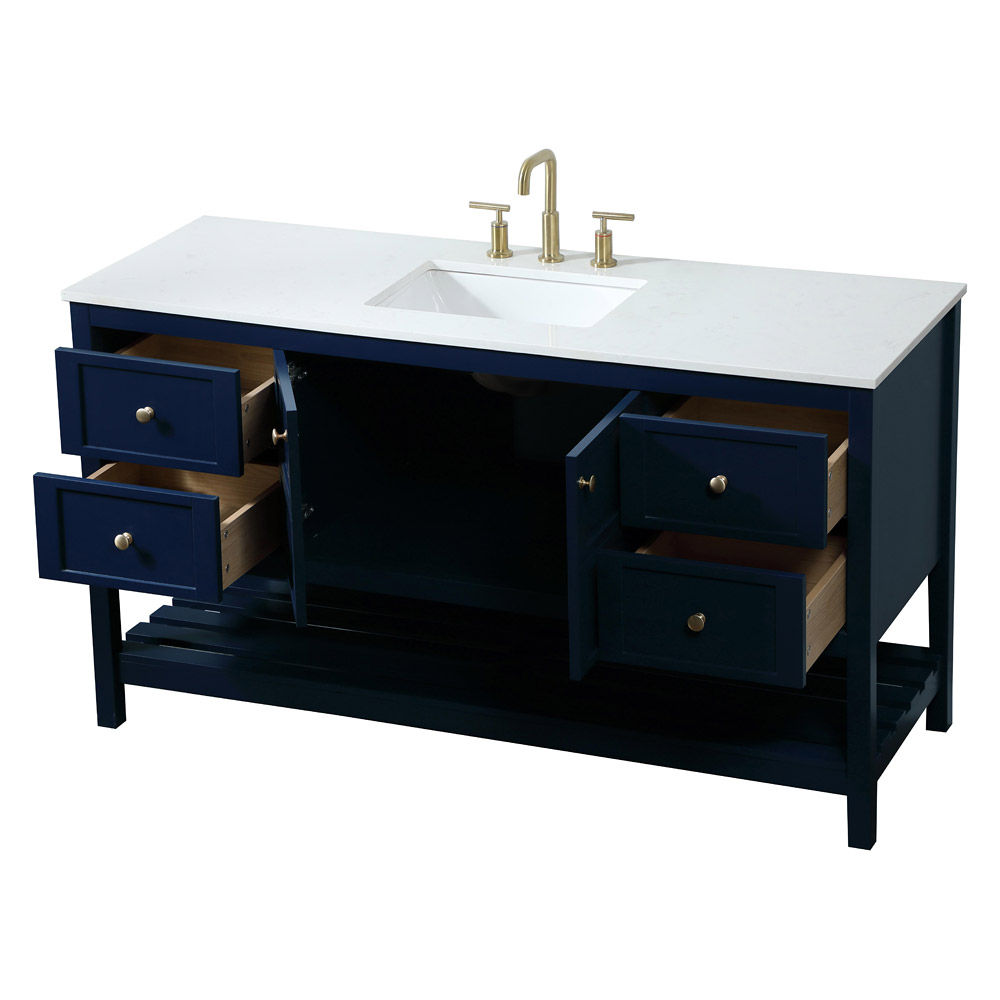 Elegant Bathroom Vanity - Blue (VF16460BL)
