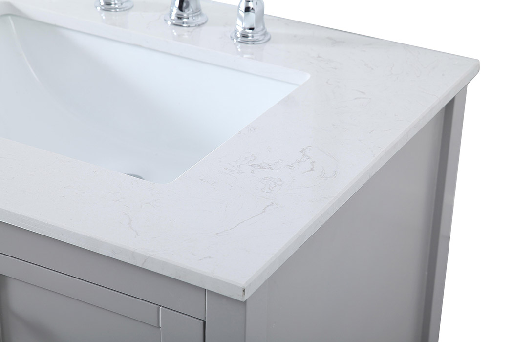 Elegant Bathroom Vanity - Gray, L 72" (VF16472DGR)