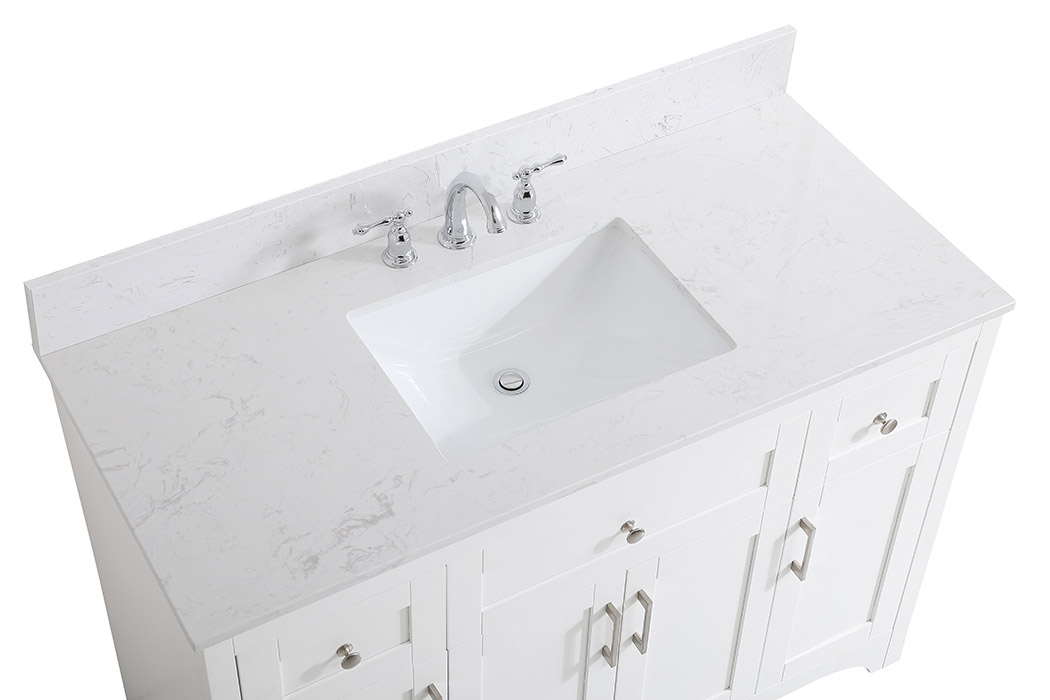 Elegant Bathroom Vanity - White (VF17048WH-BS)