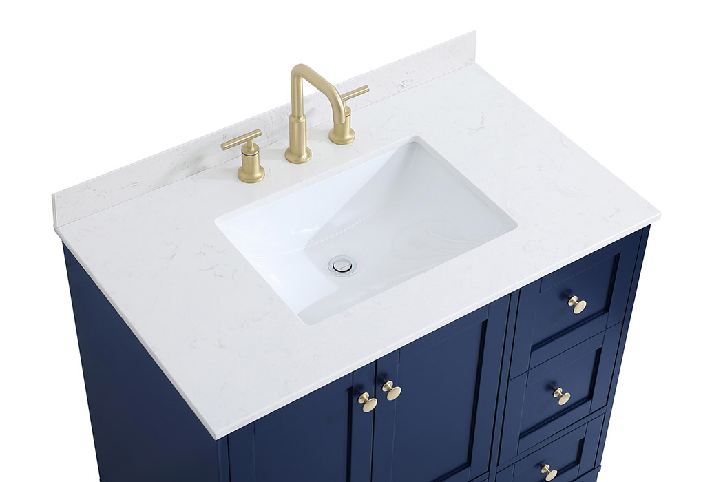 Elegant Bathroom Vanity - Blue (VF18036BL-BS)