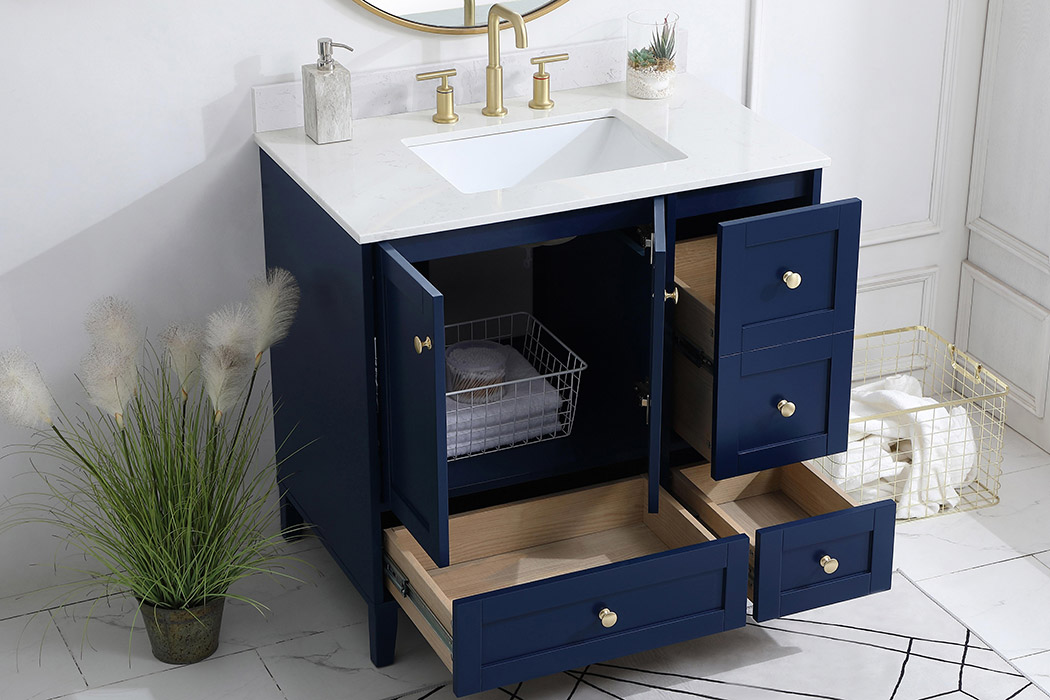 Elegant Bathroom Vanity - Blue (VF18036BL-BS)