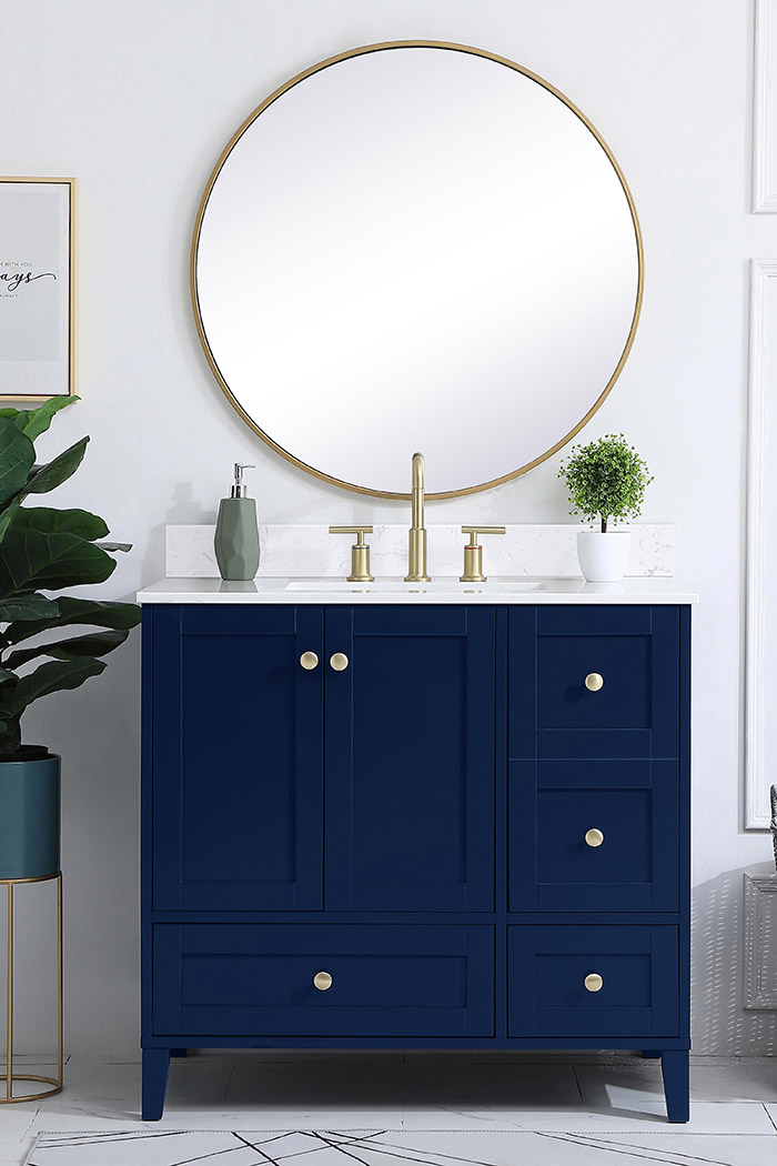 Elegant Bathroom Vanity - Blue (VF18036BL-BS)