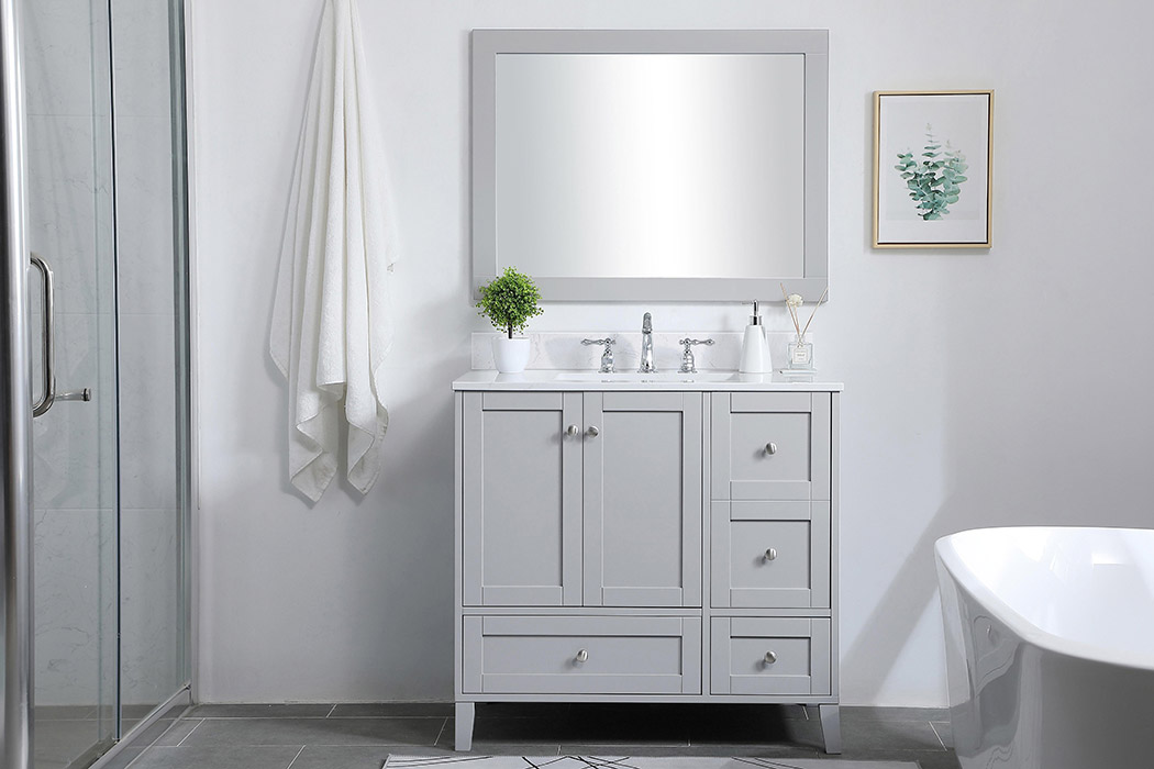 Elegant Bathroom Vanity - Gray (VF18036GR-BS)