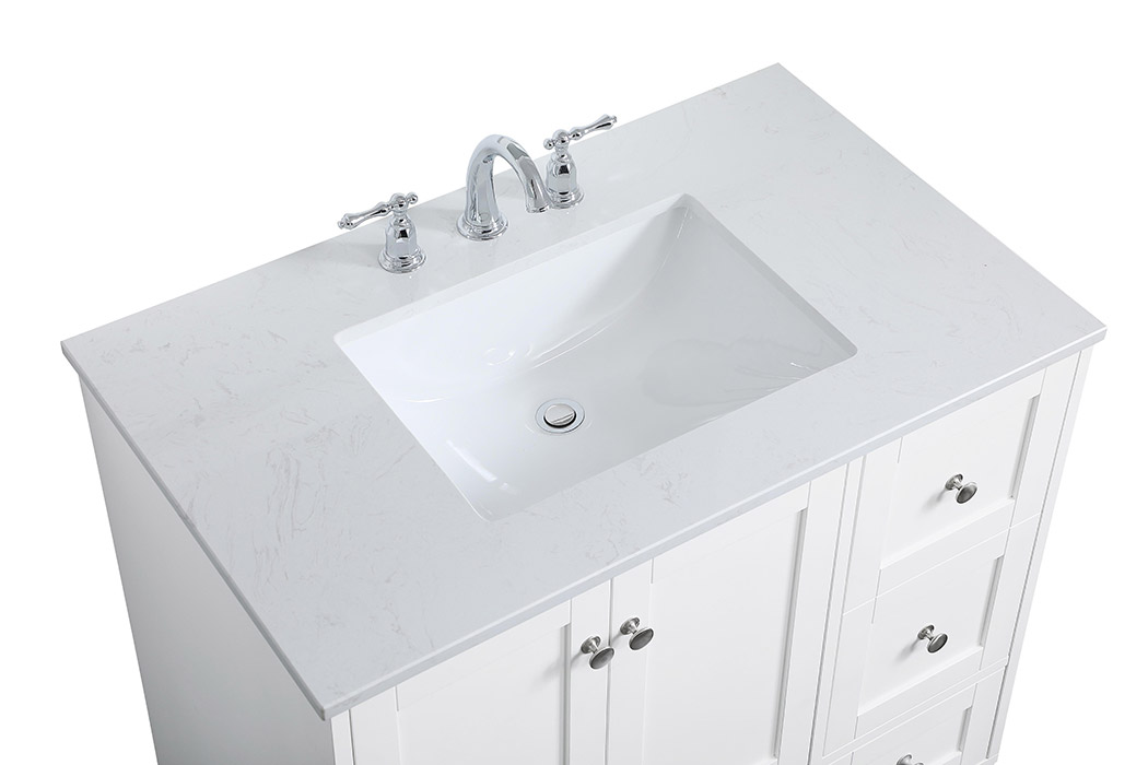 Elegant Bathroom Vanity - White (VF18036WH)