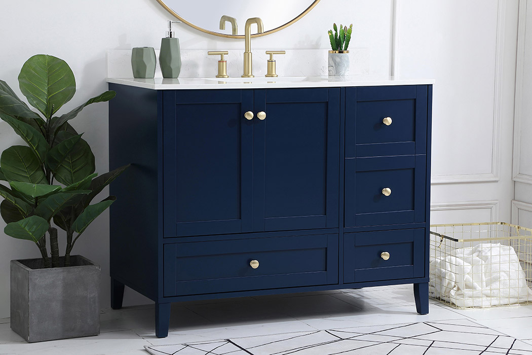 Elegant Bathroom Vanity - Blue (VF18042BL-BS)
