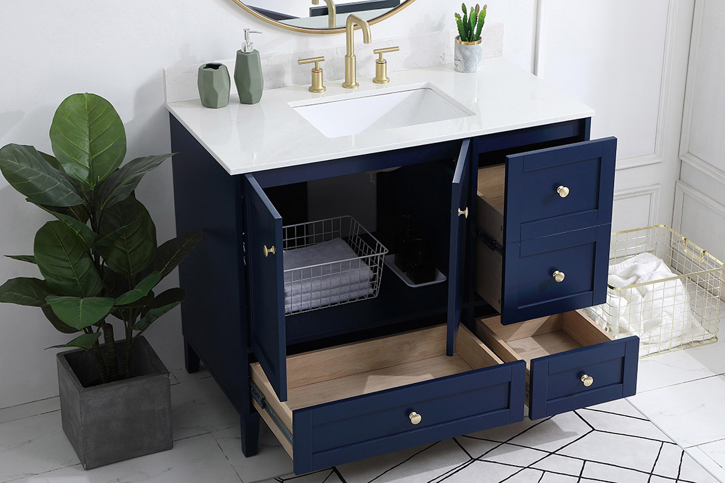 Elegant Bathroom Vanity - Blue (VF18042BL-BS)