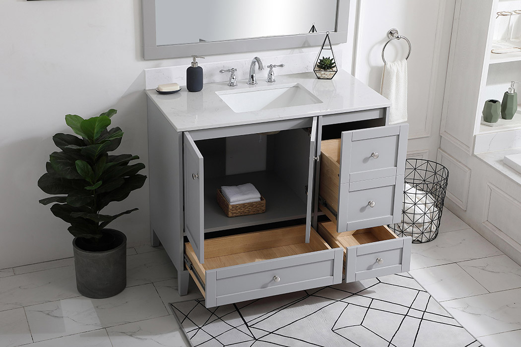 Elegant Bathroom Vanity - Gray (VF18042GR-BS)