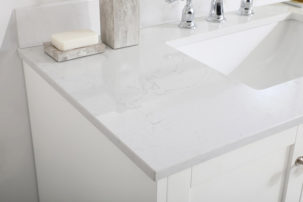 Elegant Bathroom Vanity - White (VF18042WH-BS)