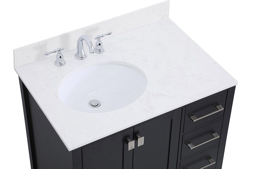 Elegant Bathroom Vanity - Black (VF18832BK-BS)