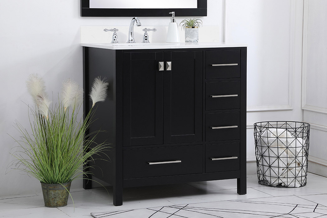 Elegant Bathroom Vanity - Black (VF18832BK-BS)