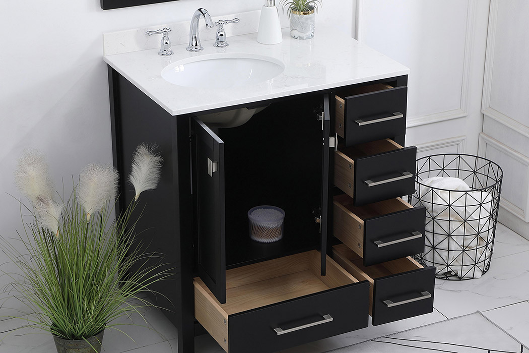 Elegant Bathroom Vanity - Black (VF18832BK-BS)
