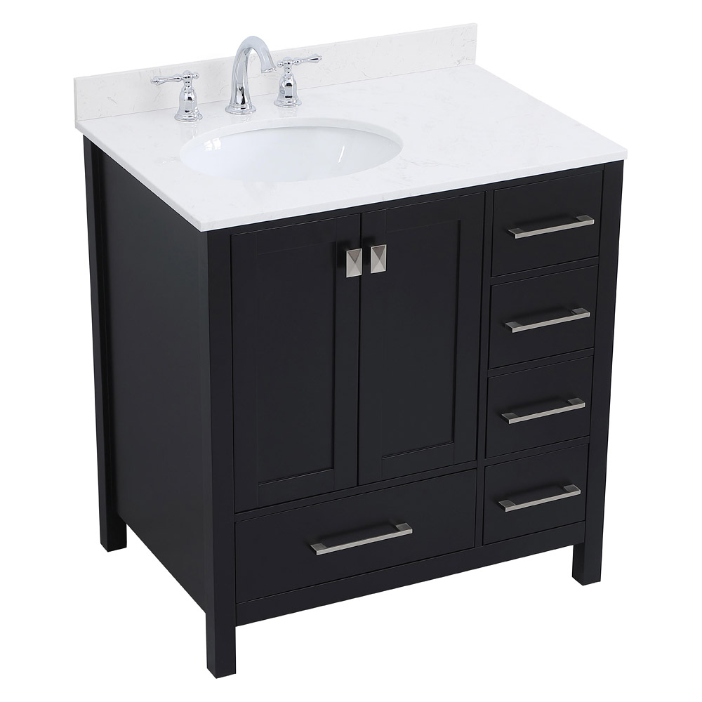 Elegant Bathroom Vanity - Black (VF18832BK-BS)
