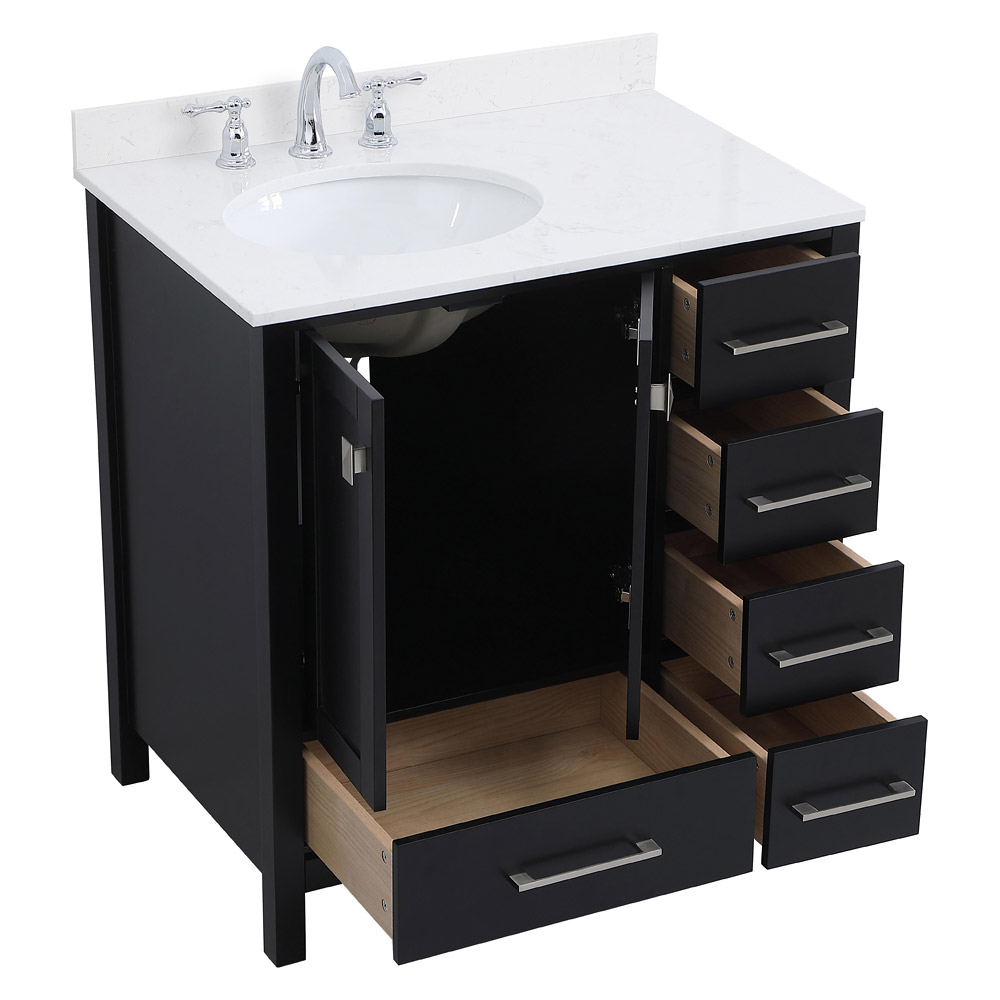 Elegant Bathroom Vanity - Black (VF18832BK-BS)