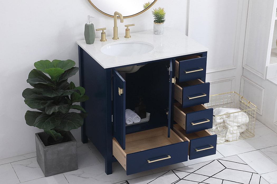 Elegant Bathroom Vanity - Blue (VF18832BL)