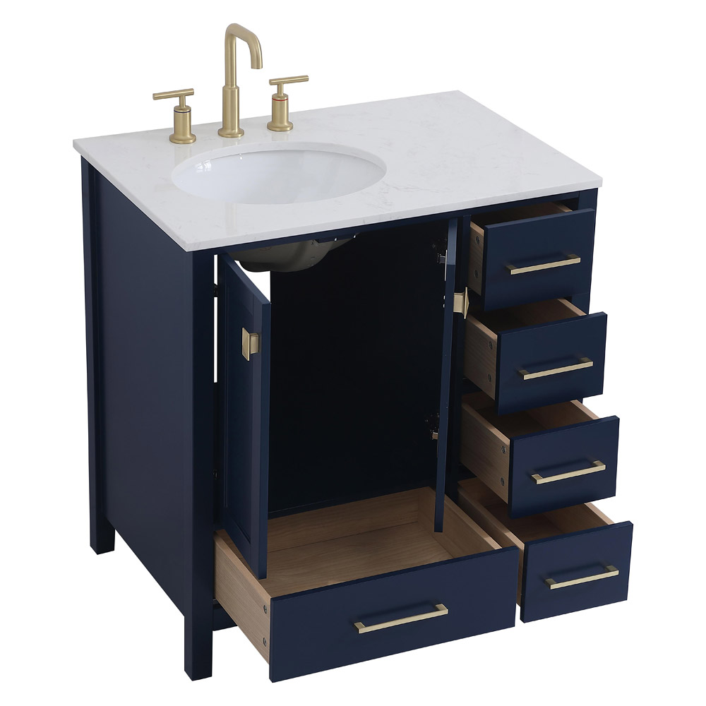 Elegant Bathroom Vanity - Blue (VF18832BL)