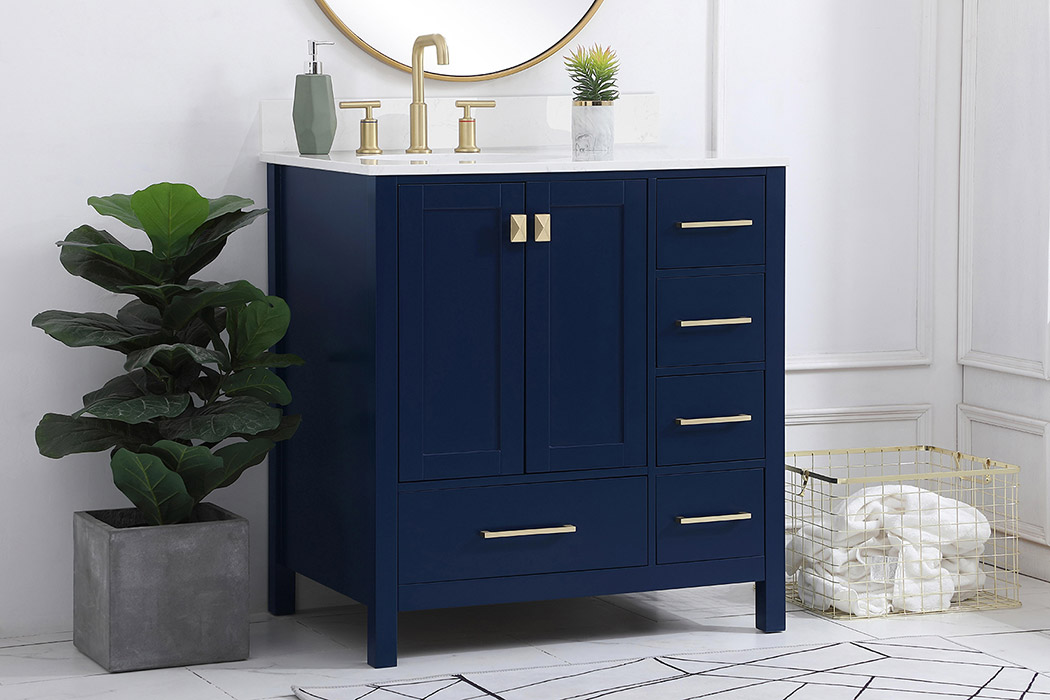 Elegant Bathroom Vanity - Blue (VF18832BL-BS)
