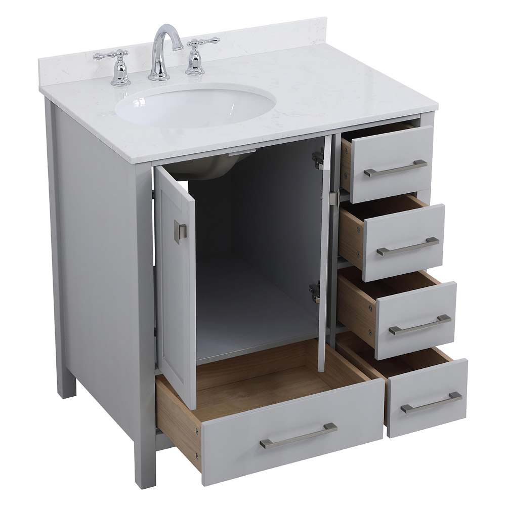 Elegant Bathroom Vanity - Gray (VF18832GR-BS)