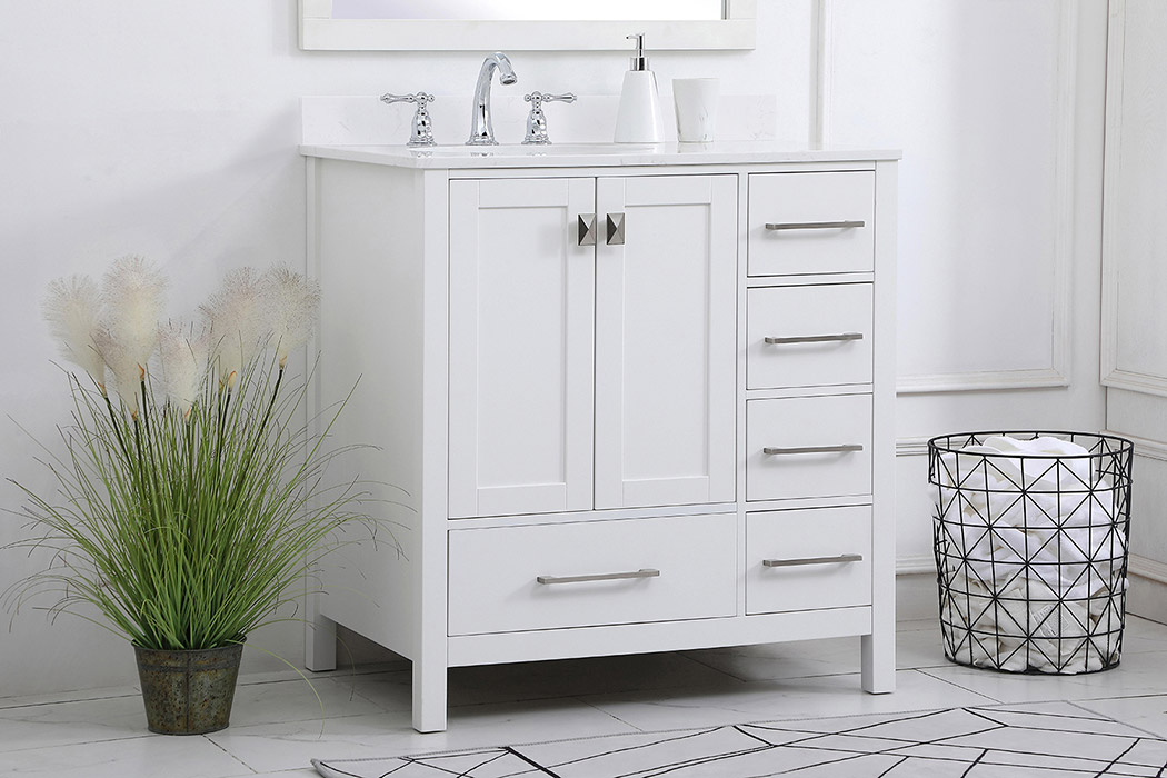 Elegant Bathroom Vanity - White (VF18832WH-BS)