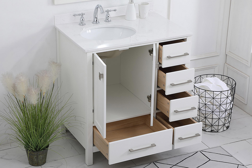 Elegant Bathroom Vanity - White (VF18832WH-BS)