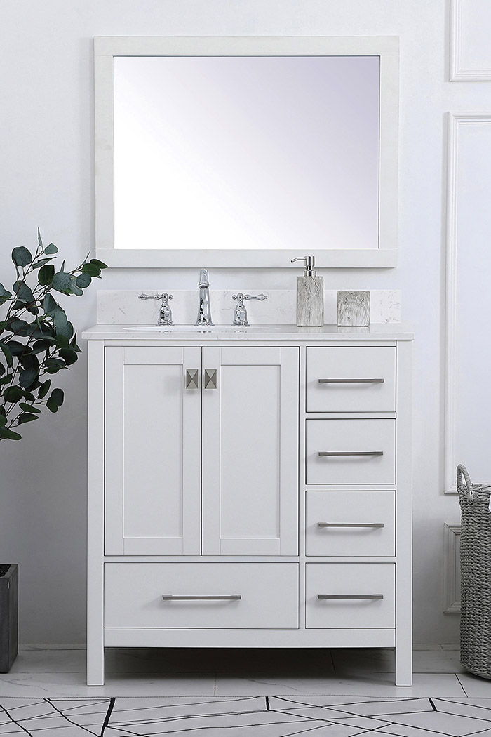 Elegant Bathroom Vanity - White (VF18832WH-BS)